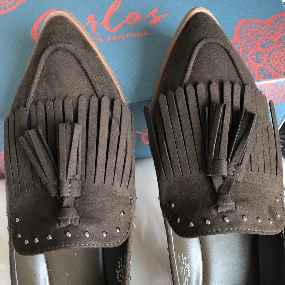 Carlos Santana Dark Brown Fringe Loafers 8.5 - Picture 3 of 6